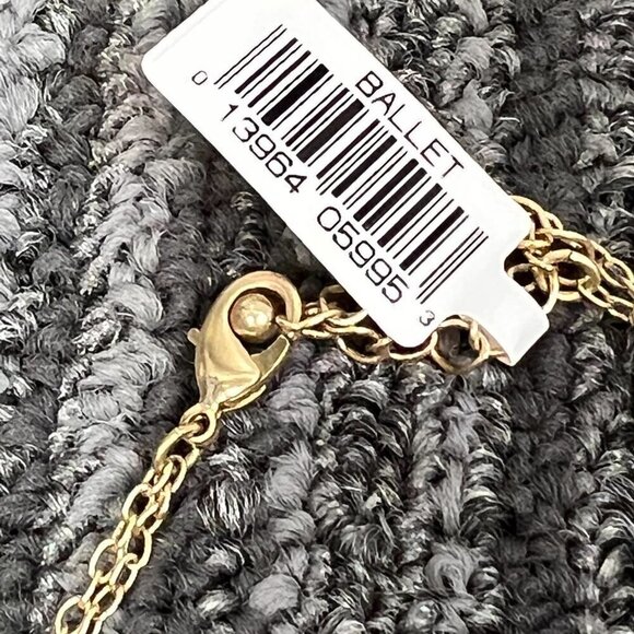 Ballet Two-Layer Gold Tone Necklace Spikes & Beaded Layers NWT $60 - Picture 6 of 7